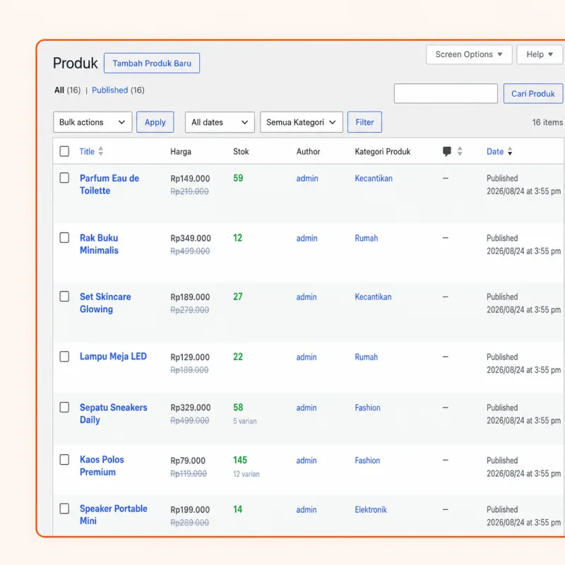 Screenshot panel admin SmartToko — Tambah Produk Secepat Kilat